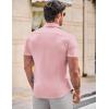 imageJMIERR Mens Muscle Fit Dress Shirts Casual Button Down Shirt Short Sleeve WrinkleFree ShirtsC Pink