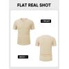imageJMIERR Mens Waffle Cotton T Shirt VNeck Henley Shirt Short Sleeve Work Casual Tee ShirtsApricot