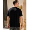 imageJMIERR Mens Waffle Cotton T Shirt VNeck Henley Shirt Short Sleeve Work Casual Tee ShirtsBlack
