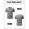 imageJMIERR Mens Waffle Cotton T Shirt VNeck Henley Shirt Short Sleeve Work Casual Tee ShirtsGrey