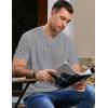 imageJMIERR Mens Waffle Cotton T Shirt VNeck Henley Shirt Short Sleeve Work Casual Tee ShirtsGrey