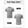 imageJMIERR Mens Waffle Cotton T Shirt VNeck Henley Shirt Short Sleeve Work Casual Tee ShirtsLight Grey