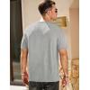 imageJMIERR Mens Waffle Cotton T Shirt VNeck Henley Shirt Short Sleeve Work Casual Tee ShirtsLight Grey