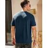 imageJMIERR Mens Waffle Cotton T Shirt VNeck Henley Shirt Short Sleeve Work Casual Tee ShirtsNavy Blue