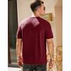 imageJMIERR Mens Waffle Cotton T Shirt VNeck Henley Shirt Short Sleeve Work Casual Tee ShirtsRed