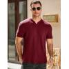 imageJMIERR Mens Waffle Cotton T Shirt VNeck Henley Shirt Short Sleeve Work Casual Tee ShirtsRed