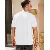 imageJMIERR Mens Waffle Cotton T Shirt VNeck Henley Shirt Short Sleeve Work Casual Tee ShirtsWhite