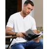 imageJMIERR Mens Waffle Cotton T Shirt VNeck Henley Shirt Short Sleeve Work Casual Tee ShirtsWhite
