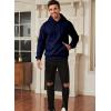 imageJMIERR Mens Casual Cotton Hooded Collar Drawstring Hoodies Pullover Sweatshirts Casual Long Sleeve ShirtsBlue