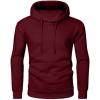 imageJMIERR Mens Casual Cotton Hooded Collar Drawstring Hoodies Pullover Sweatshirts Casual Long Sleeve ShirtsBurgundy