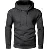 imageJMIERR Mens Casual Cotton Hooded Collar Drawstring Hoodies Pullover Sweatshirts Casual Long Sleeve ShirtsCarbon Grey