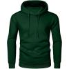 imageJMIERR Mens Casual Cotton Hooded Collar Drawstring Hoodies Pullover Sweatshirts Casual Long Sleeve ShirtsDark Green