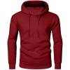 imageJMIERR Mens Casual Cotton Hooded Collar Drawstring Hoodies Pullover Sweatshirts Casual Long Sleeve ShirtsFiery Red