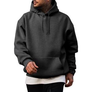 imageJMIERR Mens Casual Cotton Hooded Collar Drawstring Hoodies Pullover Sweatshirts Casual Long Sleeve ShirtsCarbon Grey