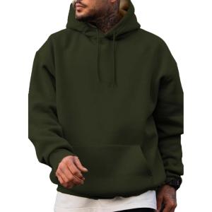 imageJMIERR Mens Casual Cotton Hooded Collar Drawstring Hoodies Pullover Sweatshirts Casual Long Sleeve ShirtsGreen