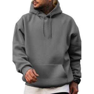 imageJMIERR Mens Casual Cotton Hooded Collar Drawstring Hoodies Pullover Sweatshirts Casual Long Sleeve ShirtsGrey
