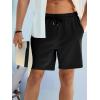 imageJMIERR Mens Casual 7quot Shorts Summer Drawstring Elastic Waist Beach Sweat Shorts Texture with PocketsBlack