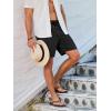 imageJMIERR Mens Casual 7quot Shorts Summer Drawstring Elastic Waist Beach Sweat Shorts Texture with PocketsBlack