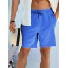 imageJMIERR Mens Casual 7quot Shorts Summer Drawstring Elastic Waist Beach Sweat Shorts Texture with PocketsBlue