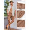imageJMIERR Mens Casual 7quot Shorts Summer Drawstring Elastic Waist Beach Sweat Shorts Texture with PocketsDark Brown