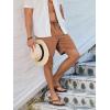 imageJMIERR Mens Casual 7quot Shorts Summer Drawstring Elastic Waist Beach Sweat Shorts Texture with PocketsDark Brown