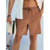imageJMIERR Mens Casual 7quot Shorts Summer Drawstring Elastic Waist Beach Sweat Shorts Texture with PocketsDark Brown