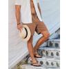 imageJMIERR Mens Casual 7quot Shorts Summer Drawstring Elastic Waist Beach Sweat Shorts Texture with PocketsDark Brown