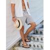 imageJMIERR Mens Casual 7quot Shorts Summer Drawstring Elastic Waist Beach Sweat Shorts Texture with PocketsGrey