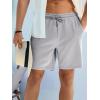 imageJMIERR Mens Casual 7quot Shorts Summer Drawstring Elastic Waist Beach Sweat Shorts Texture with PocketsGrey