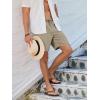 imageJMIERR Mens Casual 7quot Shorts Summer Drawstring Elastic Waist Beach Sweat Shorts Texture with PocketsKhaki