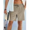 imageJMIERR Mens Casual 7quot Shorts Summer Drawstring Elastic Waist Beach Sweat Shorts Texture with PocketsKhaki