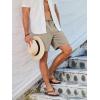 imageJMIERR Mens Casual 7quot Shorts Summer Drawstring Elastic Waist Beach Sweat Shorts Texture with PocketsKhaki