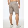 imageJMIERR Mens Casual 7quot Shorts Summer Drawstring Elastic Waist Beach Sweat Shorts Texture with PocketsLight Khaki