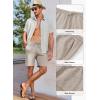imageJMIERR Mens Casual 7quot Shorts Summer Drawstring Elastic Waist Beach Sweat Shorts Texture with PocketsLight Khaki