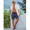 imageJMIERR Mens Casual 7quot Shorts Summer Drawstring Elastic Waist Beach Sweat Shorts Texture with PocketsNavy Blue