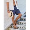 imageJMIERR Mens Casual 7quot Shorts Summer Drawstring Elastic Waist Beach Sweat Shorts Texture with PocketsNavy Blue