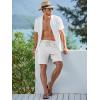 imageJMIERR Mens Casual 7quot Shorts Summer Drawstring Elastic Waist Beach Sweat Shorts Texture with PocketsWhite