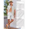 imageJMIERR Mens Casual 7quot Shorts Summer Drawstring Elastic Waist Beach Sweat Shorts Texture with PocketsWhite