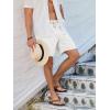 imageJMIERR Mens Casual 7quot Shorts Summer Drawstring Elastic Waist Beach Sweat Shorts Texture with PocketsWhite