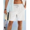 imageJMIERR Mens Casual 7quot Shorts Summer Drawstring Elastic Waist Beach Sweat Shorts Texture with PocketsWhite