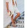 imageJMIERR Mens Casual 7quot Shorts Summer Drawstring Elastic Waist Beach Sweat Shorts Texture with PocketsWhite