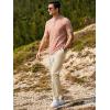 imageJMIERR Mens Casual Elastic Waist Pants Water Resistant QuickDry Lightweight Outdoor Golf Pant with Zipper PocketsBeige