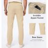 imageJMIERR Mens Casual Elastic Waist Pants Water Resistant QuickDry Lightweight Outdoor Golf Pant with Zipper PocketsBeige