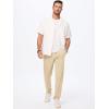 imageJMIERR Mens Casual Elastic Waist Pants Water Resistant QuickDry Lightweight Outdoor Golf Pant with Zipper PocketsBeige