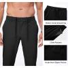 imageJMIERR Mens Casual Elastic Waist Pants Water Resistant QuickDry Lightweight Outdoor Golf Pant with Zipper PocketsBlack