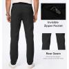 imageJMIERR Mens Casual Elastic Waist Pants Water Resistant QuickDry Lightweight Outdoor Golf Pant with Zipper PocketsBlack