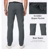imageJMIERR Mens Casual Elastic Waist Pants Water Resistant QuickDry Lightweight Outdoor Golf Pant with Zipper PocketsDark Grey