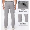 imageJMIERR Mens Casual Elastic Waist Pants Water Resistant QuickDry Lightweight Outdoor Golf Pant with Zipper PocketsGrey