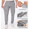 imageJMIERR Mens Casual Elastic Waist Pants Water Resistant QuickDry Lightweight Outdoor Golf Pant with Zipper PocketsGrey