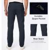 imageJMIERR Mens Casual Elastic Waist Pants Water Resistant QuickDry Lightweight Outdoor Golf Pant with Zipper PocketsNavy Blue